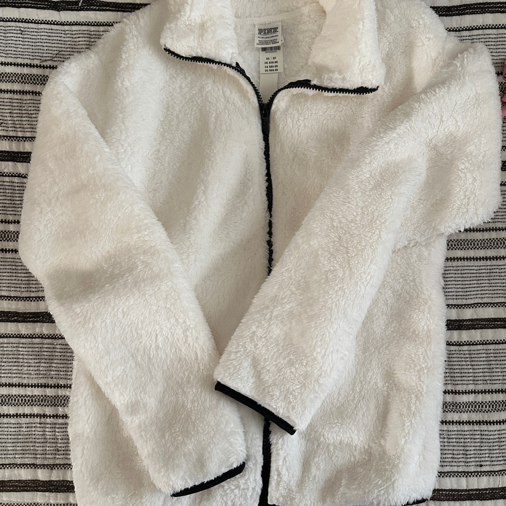 PINK Victoria's Secret White Fleece Jacket
